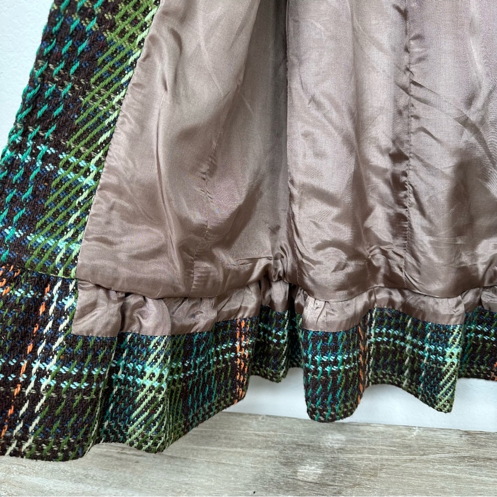Anthropologie Elevenses Wool Blend Plaid Long Coat 4 - Picture 13 of 16